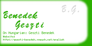 benedek geszti business card